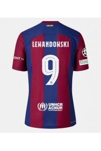 Fotbalové Dres Barcelona Robert Lewandowski #9 Dámské Domácí Oblečení 2023-24 Krátký Rukáv